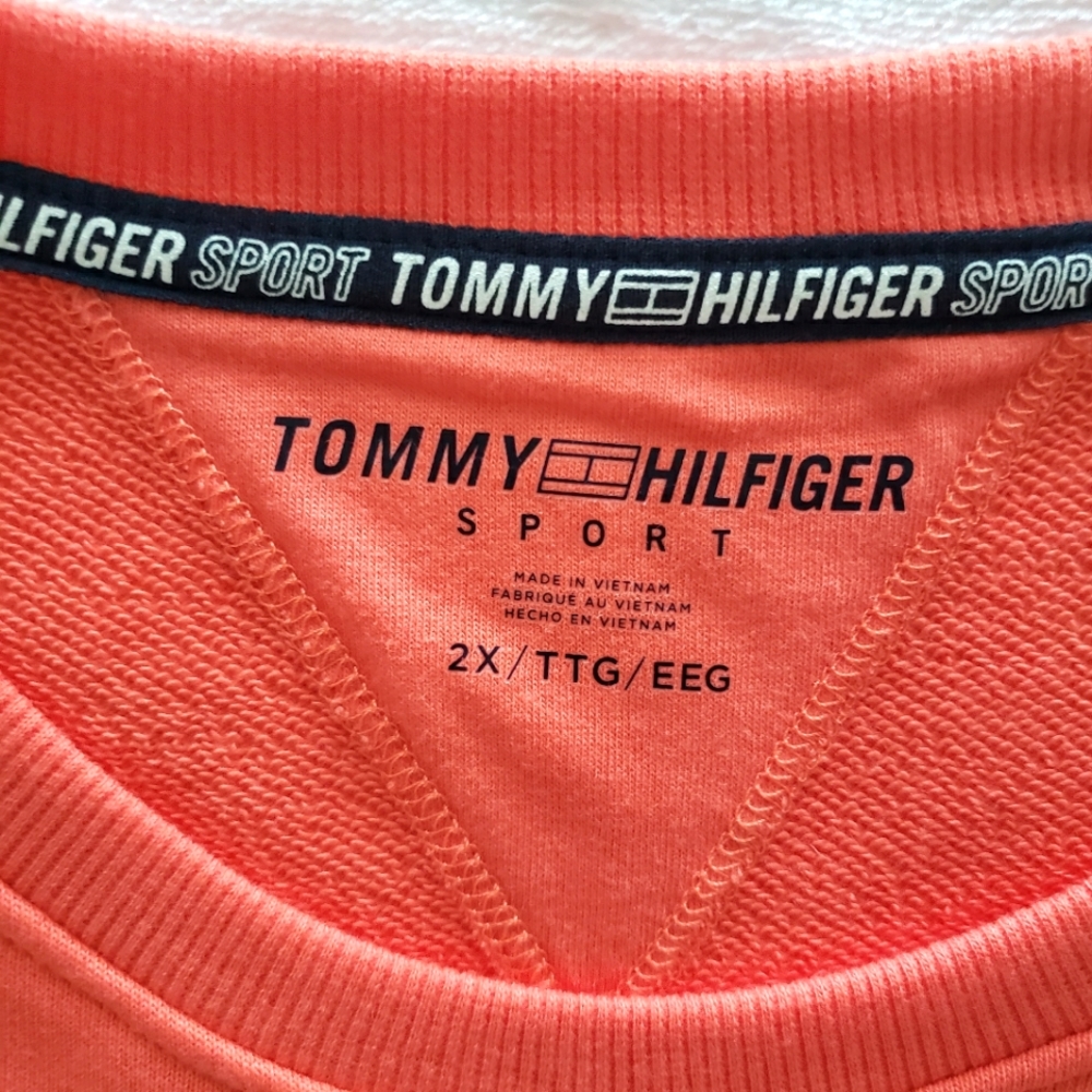 TOMMY HILFIGER Sport Orange Long Sleeve Sweatshirt-- NWT--2X - Picture 9 of 13